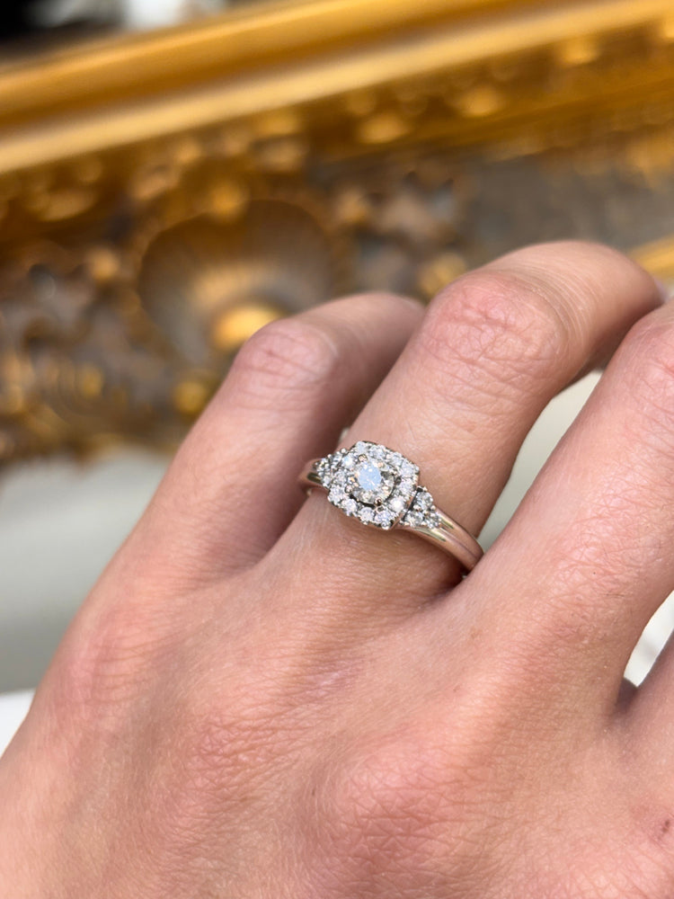 Women’s 18ct White Gold Engagement Ring with Round Brilliant Diamond - 4.7g 0.55ct - Hyman’s Jewellers