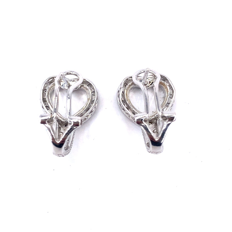 Women’s 18ct White Gold ‘Love Heart’ Earrings - 0.40ct Diamonds - Hyman’s Jewellers