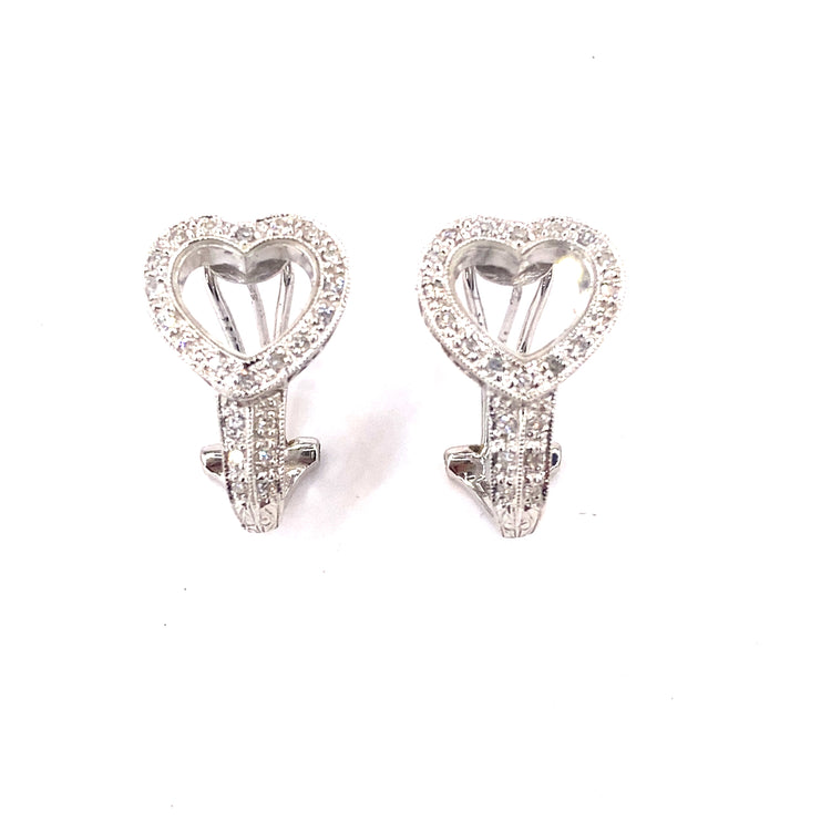 Women’s 18ct White Gold ‘Love Heart’ Earrings - 0.40ct Diamonds - Hyman’s Jewellers