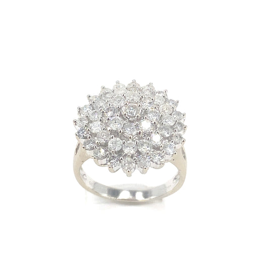 Women's 18ct White Gold Natural Diamond Cluster Ring - 2.00ct - Hyman’s Jewellers