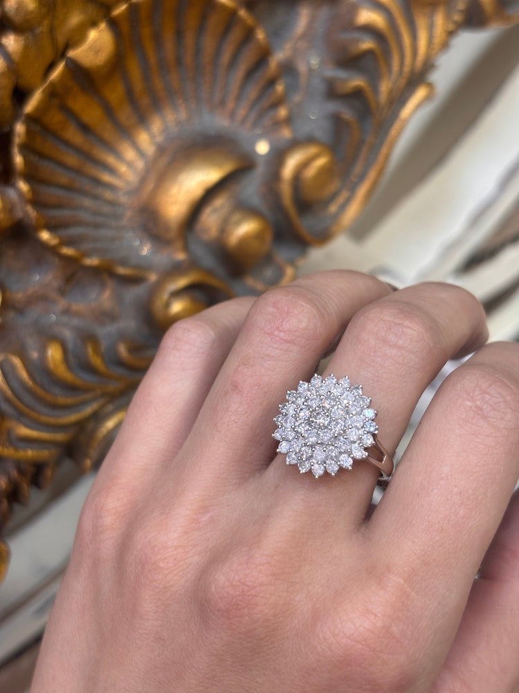 Women's 18ct White Gold Natural Diamond Cluster Ring - 2.00ct - Hyman’s Jewellers