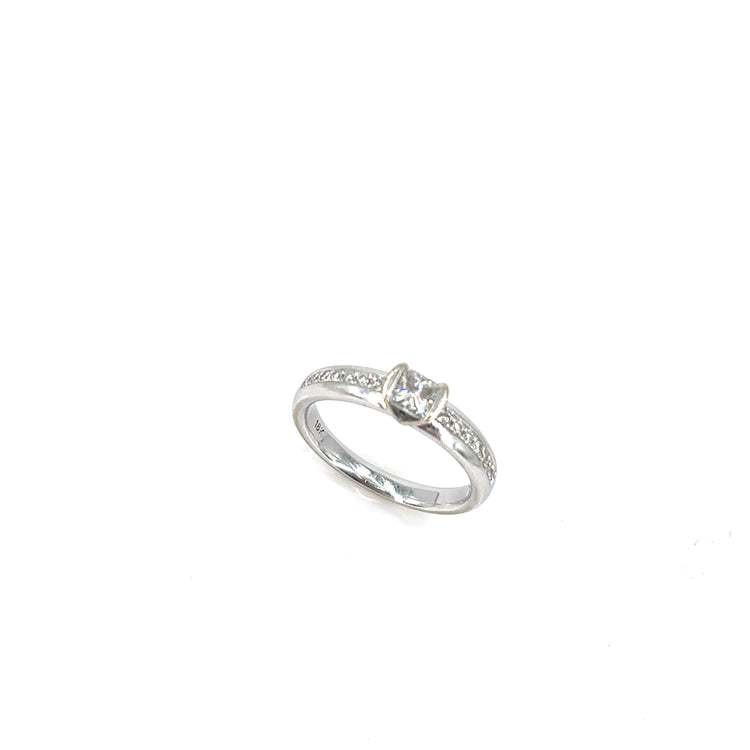Women’s 18ct White Gold Princess Cut Diamond Engagement Ring - 0.50ct - Hyman’s Jewellers
