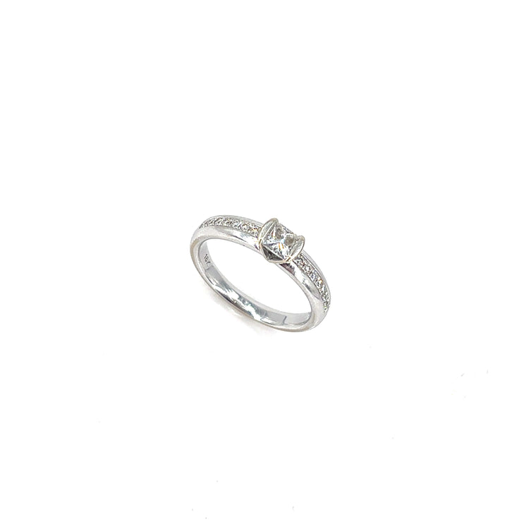 Women’s 18ct White Gold Princess Cut Diamond Engagement Ring - 0.50ct - Hyman’s Jewellers