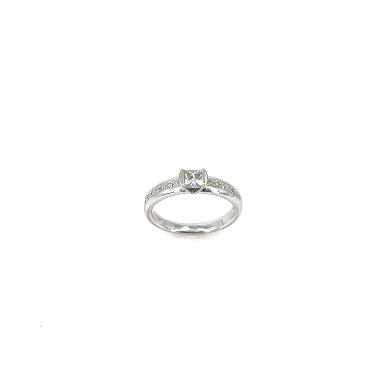 Women’s 18ct White Gold Princess Cut Diamond Engagement Ring - 0.50ct - Hyman’s Jewellers