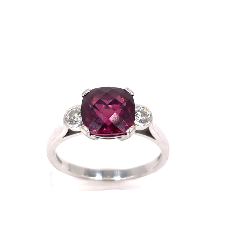 Women’s 18ct White & Yellow Gold Diamond Garnet Pendant Rings Set - 10g 0.40ct - Hyman’s Jewellers