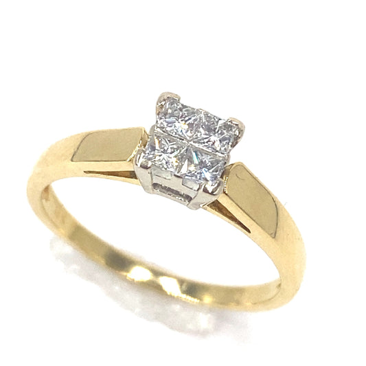 Women’s 18ct Yellow Gold 0.20ct Diamond Cluster Ring - Hyman’s Jewellers