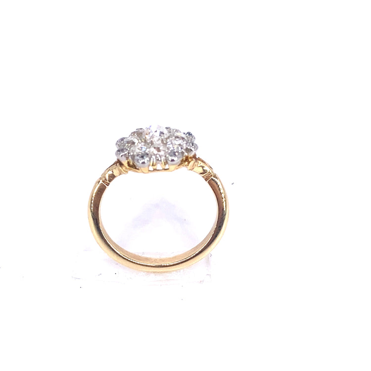 Women’s 18ct Yellow Gold Antique Diamond Cluster Ring - 1.00ct - Hyman’s Jewellers