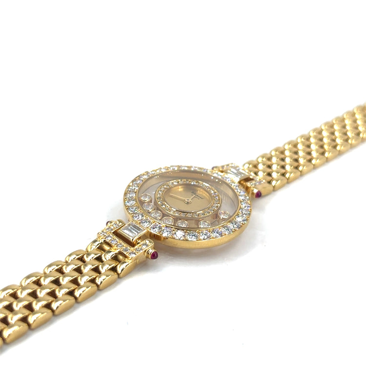 Women’s 18ct Yellow Gold CHOPARD HAPPY DIAMONDS Watch - Hyman’s Jewellers