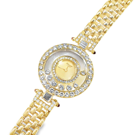 Women’s 18ct Yellow Gold CHOPARD HAPPY DIAMONDS Watch - Hyman’s Jewellers