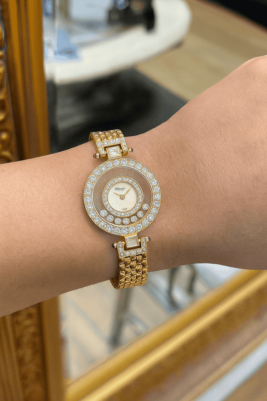 Women’s 18ct Yellow Gold CHOPARD HAPPY DIAMONDS Watch - Hyman’s Jewellers