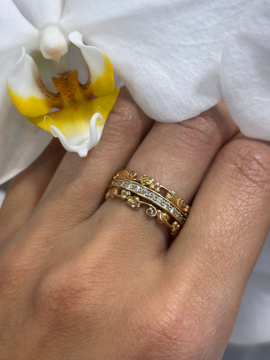 Women’s 18ct Yellow Gold ClogAu Filigree Detail Diamond Ring - 0.40ct - Hyman’s Jewellers