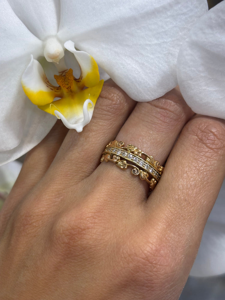 Women’s 18ct Yellow Gold ClogAu Filigree Detail Diamond Ring - 0.40ct - Hyman’s Jewellers