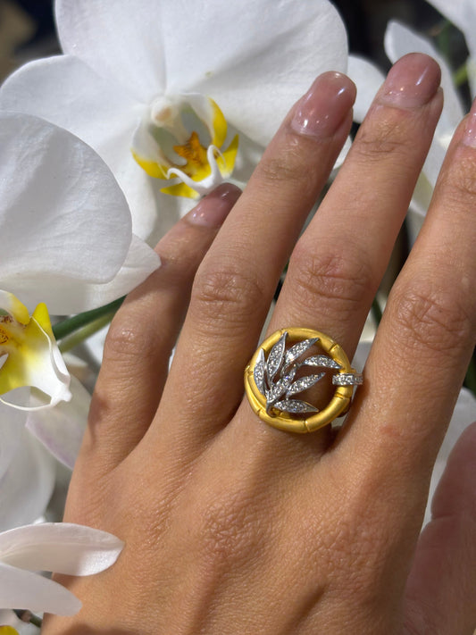 Womens 18ct Yellow Gold Diamond Carrera Y Carrera Ring - 8.6g 0.50ct - Hyman’s Jewellers