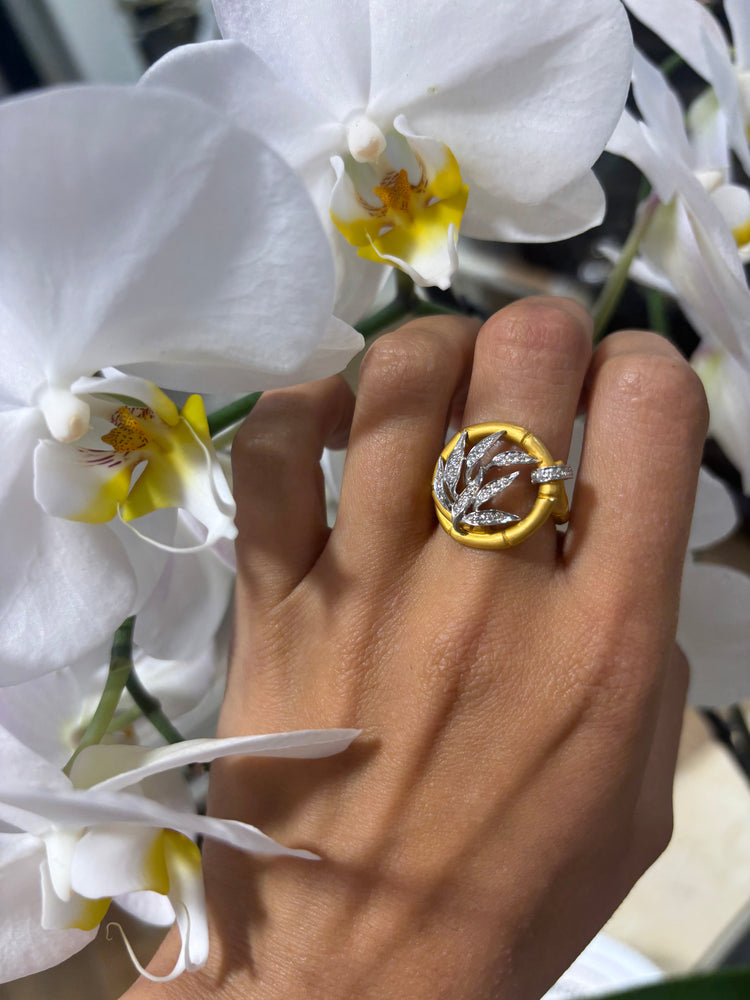 Womens 18ct Yellow Gold Diamond Carrera Y Carrera Ring - 8.6g 0.50ct - Hyman’s Jewellers