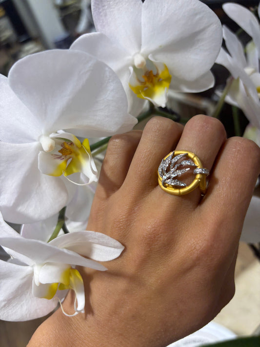 Womens 18ct Yellow Gold Diamond Carrera Y Carrera Ring - 8.6g 0.50ct - Hyman’s Jewellers