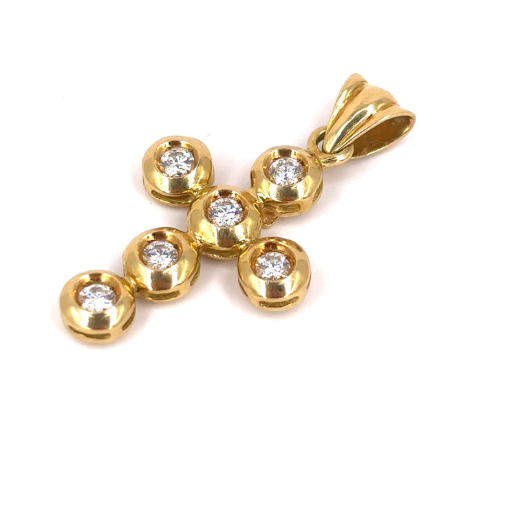 Women’s 18ct Yellow Gold Diamond Cross - 0.30ct 3.9g - Hyman’s Jewellers