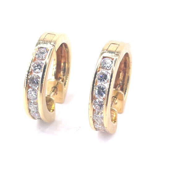 Women’s 18ct Yellow Gold Diamond Cuff Hoops - 0.80ct - Hyman’s Jewellers