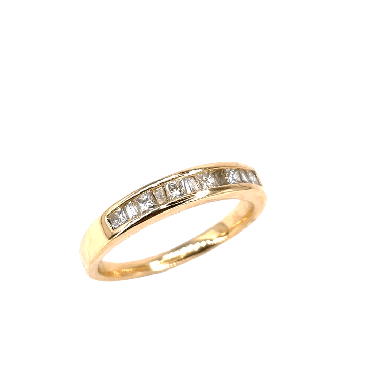 Women’s 18ct Yellow Gold Diamond Wedding Ring Set with Emerald Cut Diamond - 5.7g 0.70ct - Hyman’s Jewellers