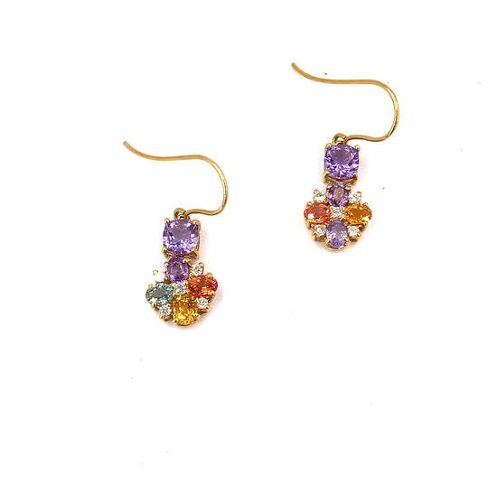 Women’s 18ct Yellow Gold Handmade Gemstone Earrings - Hyman’s Jewellers