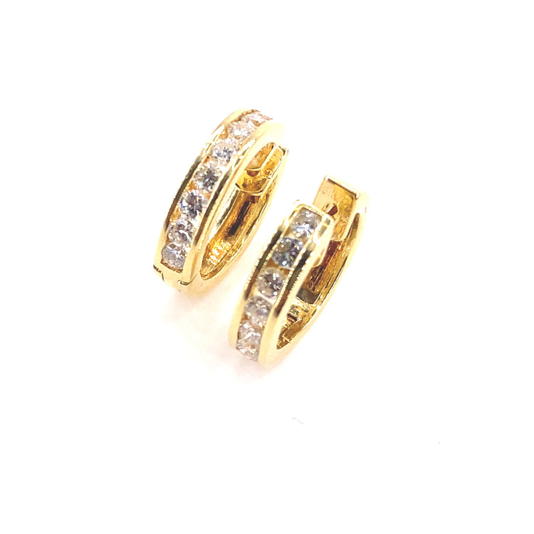 Women’s 18ct Yellow Gold Natural Diamond Cuff Earrings - 2.80cts - Hyman’s Jewellers