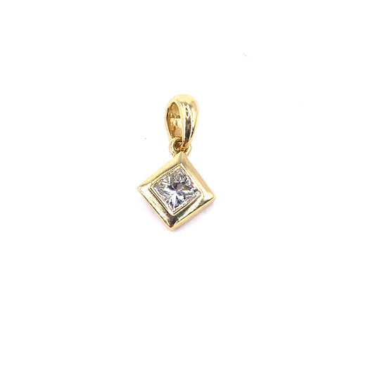 Women’s 18ct Yellow Gold Princess Diamond Pendant - 0.25ct - Hyman’s Jewellers