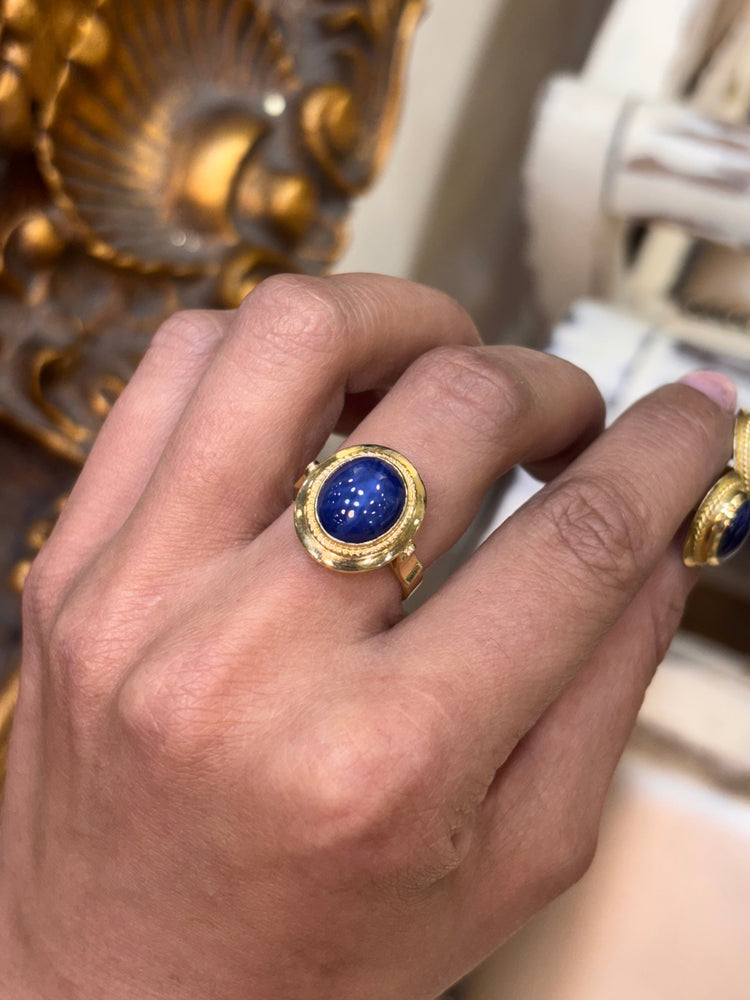 Women’s 18ct Yellow Gold Star Sapphire Set - 12.8g - Hyman’s Jewellers