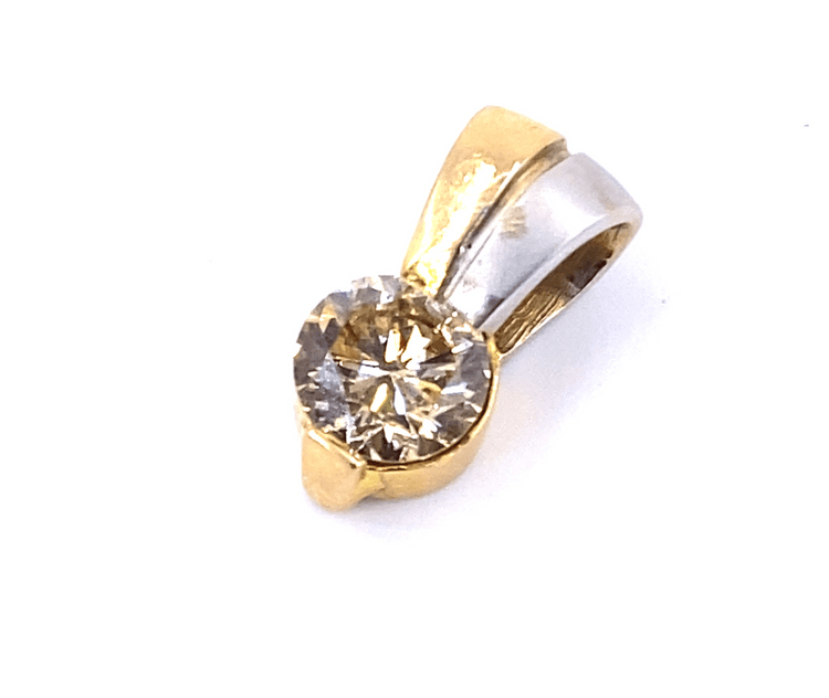 Women’s 18ct Yellow White Gold “Champagne” Diamond Pendant - 0.80ct - Hyman’s Jewellers