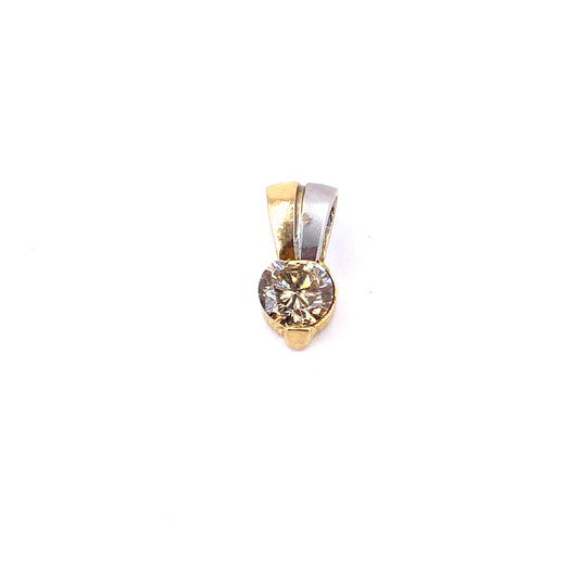 Women’s 18ct Yellow White Gold “Champagne” Diamond Pendant - 0.80ct - Hyman’s Jewellers