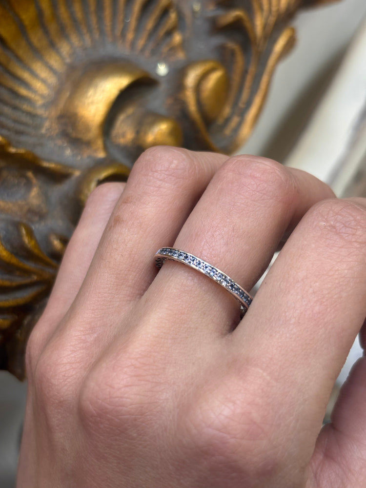 Womens 925 Silver Pandora Blue Cz & Enamel Ring - Hyman’s Jewellers