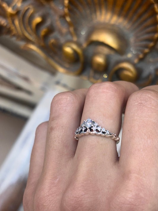 Womens 925 Silver Pandora Crown Ring - Hyman’s Jewellers