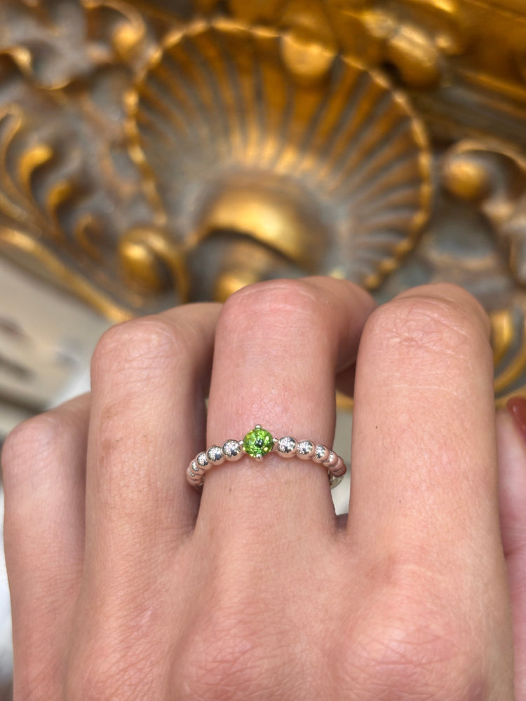 Womens 925 Silver Pandora Green Stone Ring - Hyman’s Jewellers