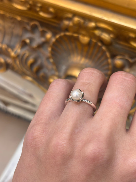 Womens 925 Silver Pandora Pearl Ring - Hyman’s Jewellers