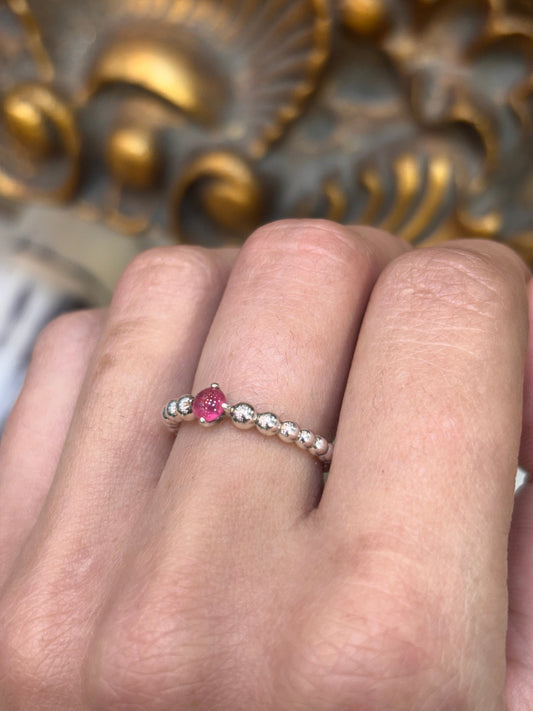 Womens 925 Silver Pandora Pink Cabochon Cz Ring - Hyman’s Jewellers