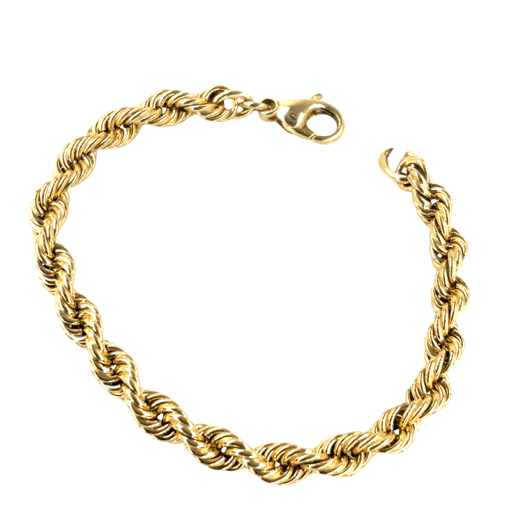 Women’s 9ct Classic Yellow Gold Rope Bracelet - 8.7g - Hyman’s Jewellers