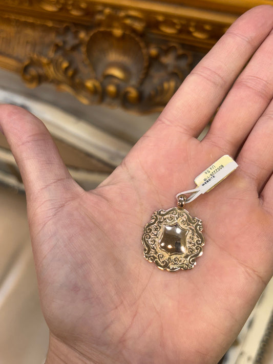 Womens 9ct Ornate Rose Gold Engraved Pendant - Hyman’s Jewellers