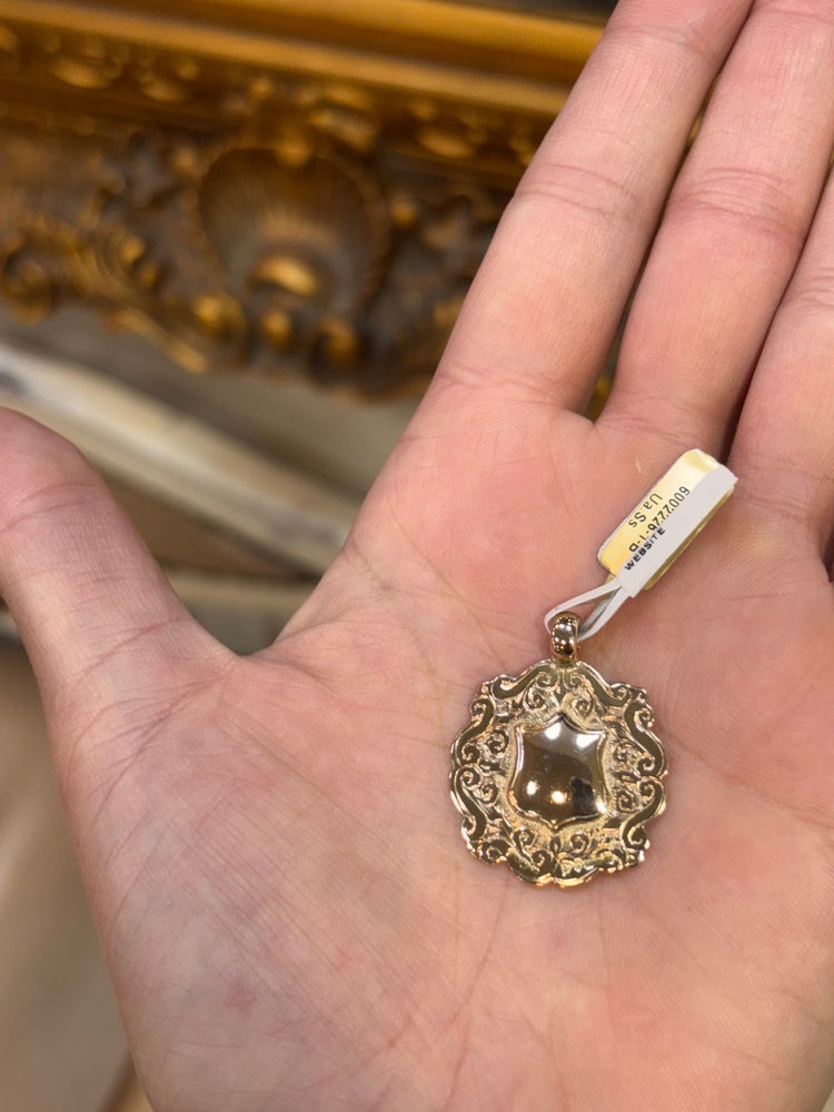 Womens 9ct Ornate Rose Gold Engraved Pendant - Hyman’s Jewellers