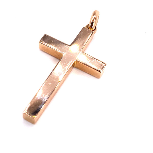Women’s 9ct Rose Gold Solid Cross Pendant - 5.9g - Hyman’s Jewellers