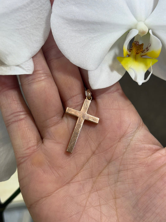 Women’s 9ct Rose Gold Solid Cross Pendant - 5.9g - Hyman’s Jewellers