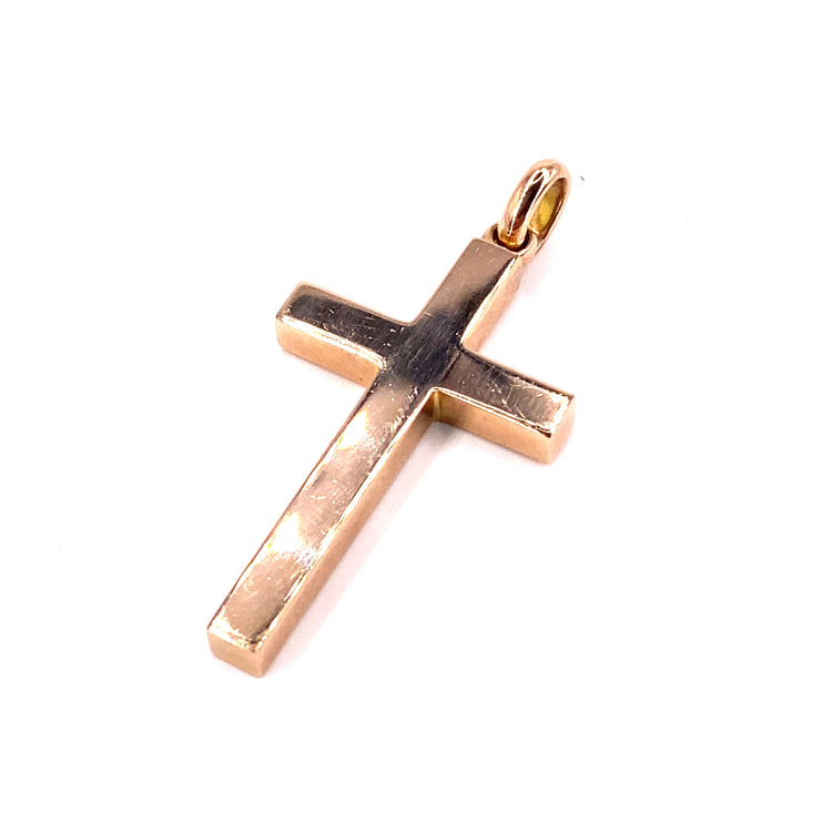 Women’s 9ct Rose Gold Solid Cross Pendant - 5.9g - Hyman’s Jewellers