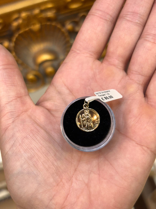 Women’s 9ct Saint Christopher Yellow Gold Pendant - 1g - Hyman’s Jewellers