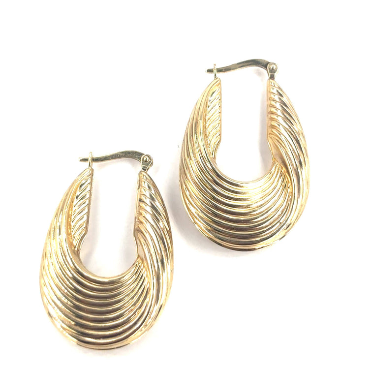 Women’s 9ct Tellow Gold Hoop Earrings - 4.6g - Hyman’s Jewellers