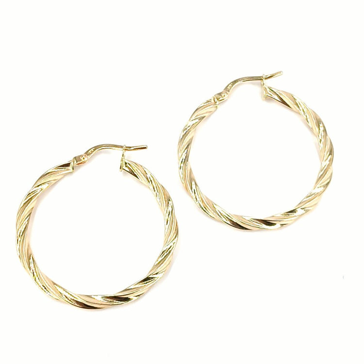 Women's 9ct Twisted Yellow Gold Hoop Earrings - Hyman’s Jewellers