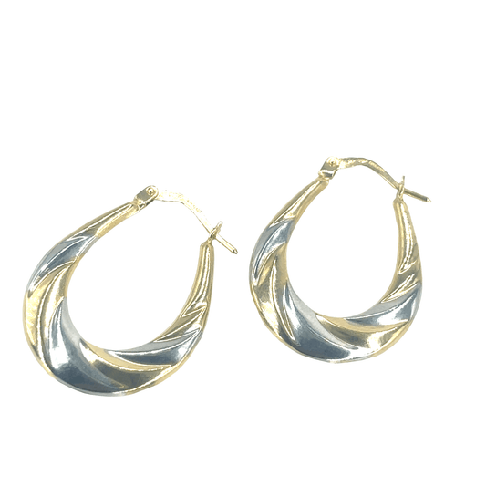 Women’s 9ct Two - Tone Gold Hoop Earrings - Hyman’s Jewellers