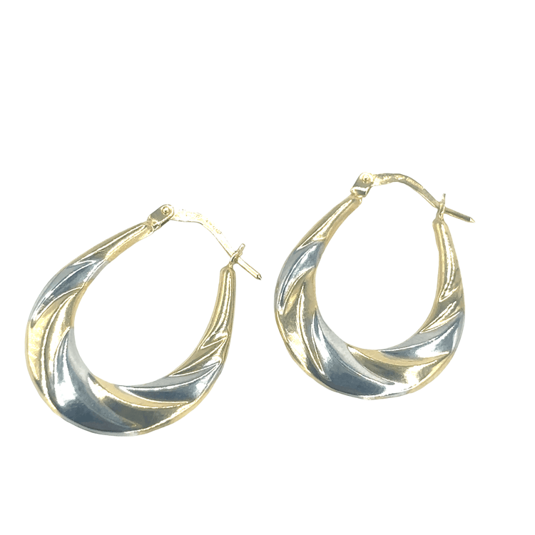 Women’s 9ct Two - Tone Gold Hoop Earrings - Hyman’s Jewellers