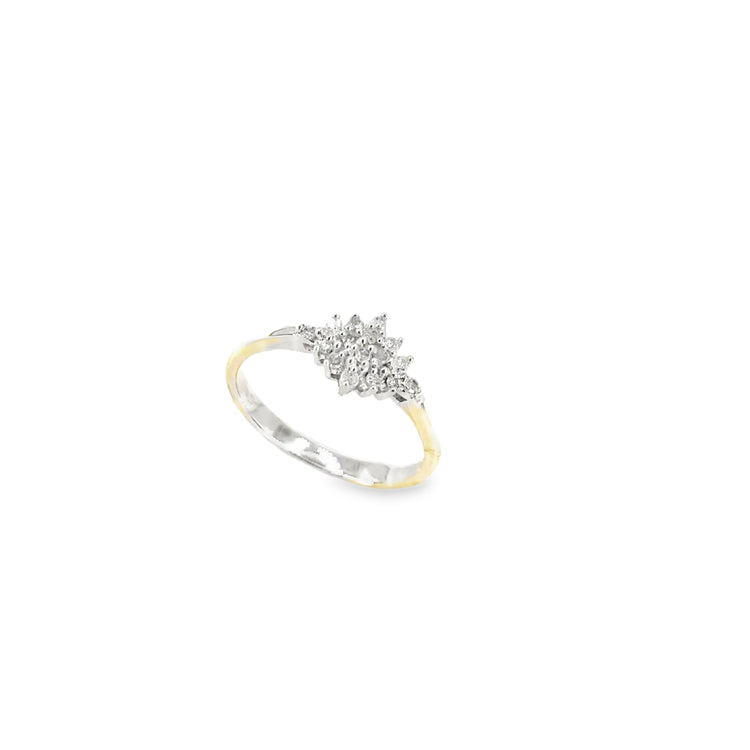 Women’s 9ct White Gold Diamond Cluster Ring - 2.7g 0.10ct Size L - Hyman’s Jewellers