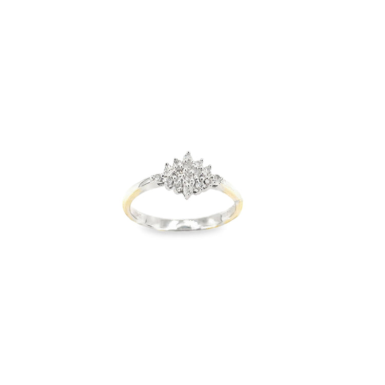 Women’s 9ct White Gold Diamond Cluster Ring - 2.7g 0.10ct Size L - Hyman’s Jewellers