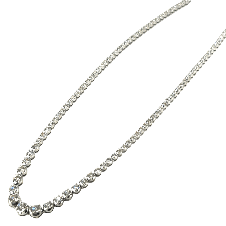 Women’s 9ct White Gold Diamond Tennis Necklace - 30g 8.93cts - Hyman’s Jewellers