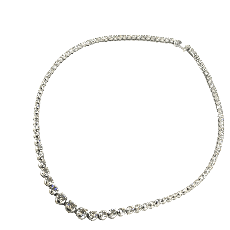 Women’s 9ct White Gold Diamond Tennis Necklace - 30g 8.93cts - Hyman’s Jewellers