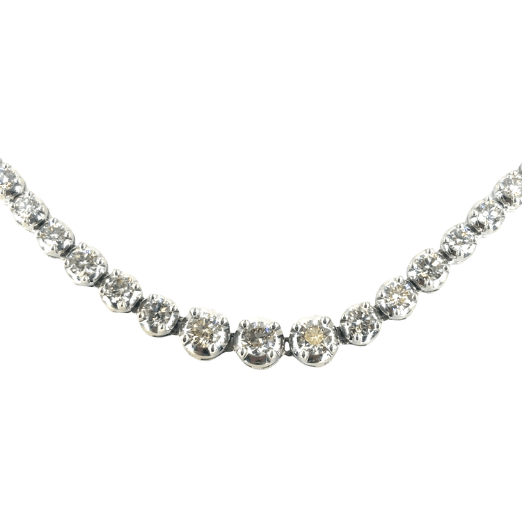 Women’s 9ct White Gold Diamond Tennis Necklace - 30g 8.93cts - Hyman’s Jewellers