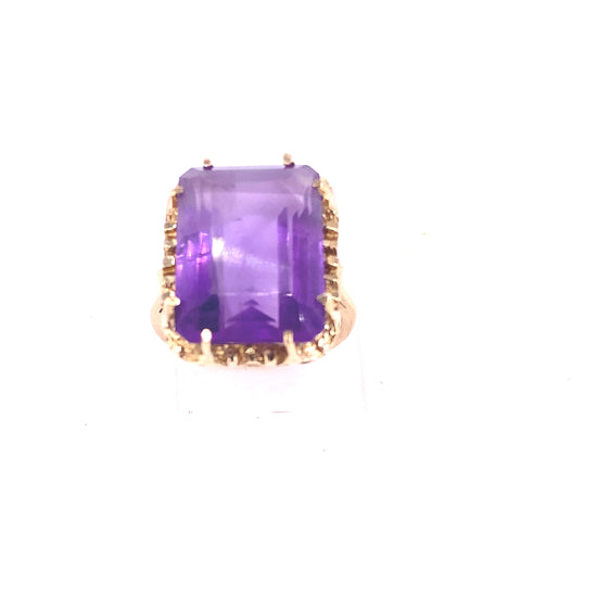 Women’s 9ct Yellow Gold Amethyst Vintage Ring - Hyman’s Jewellers